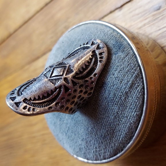 Vintage Large Long Silver Statement Ring - Picture 3 of 11